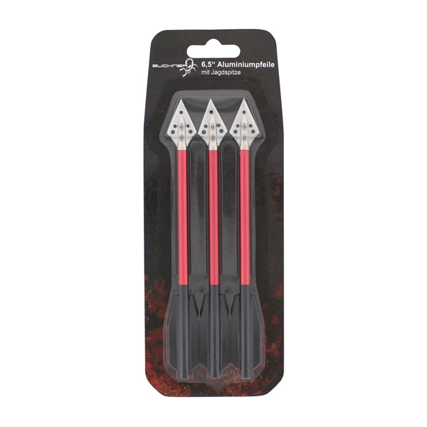 Buchner Aluminiumpfeile 6.5 Zoll mit Jagdspitze 3er Pack