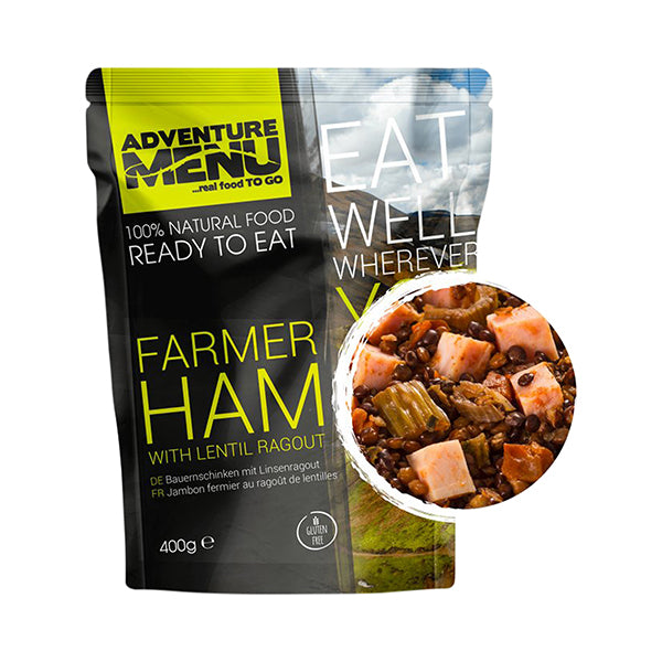 Jambon fermier au ragoût de lentilles