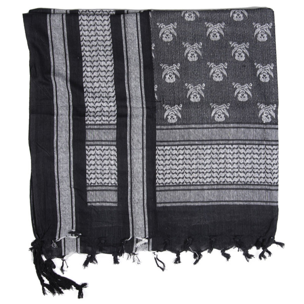 Shemagh Crâne 110x110 cm blanc