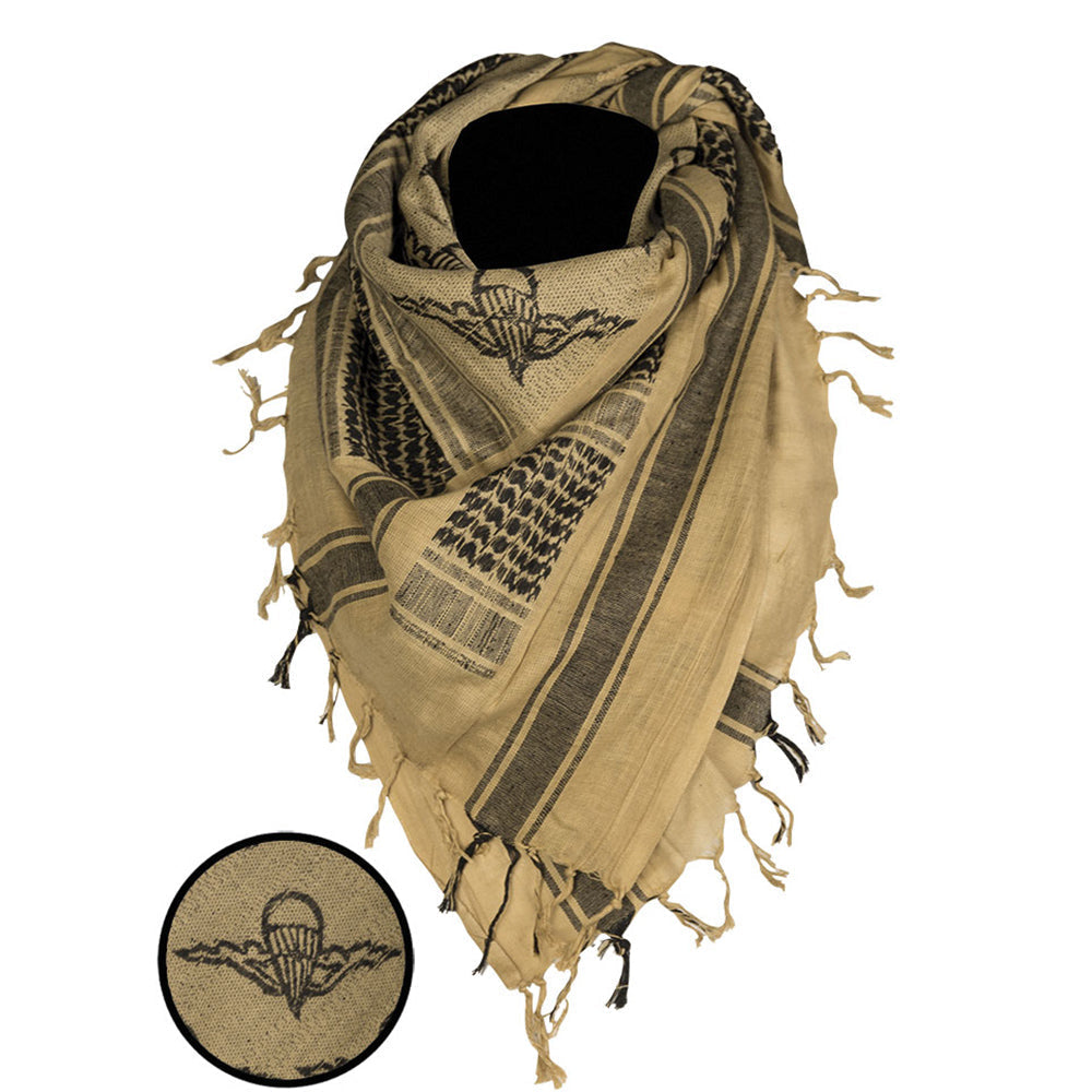 Shemagh parachutiste 110x110 cm  blanc