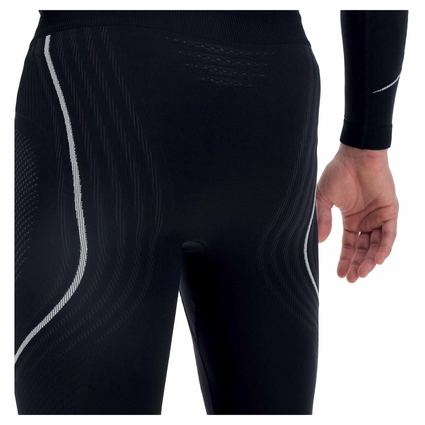 Caleçon long Evolutyon hommes anthracite blanc