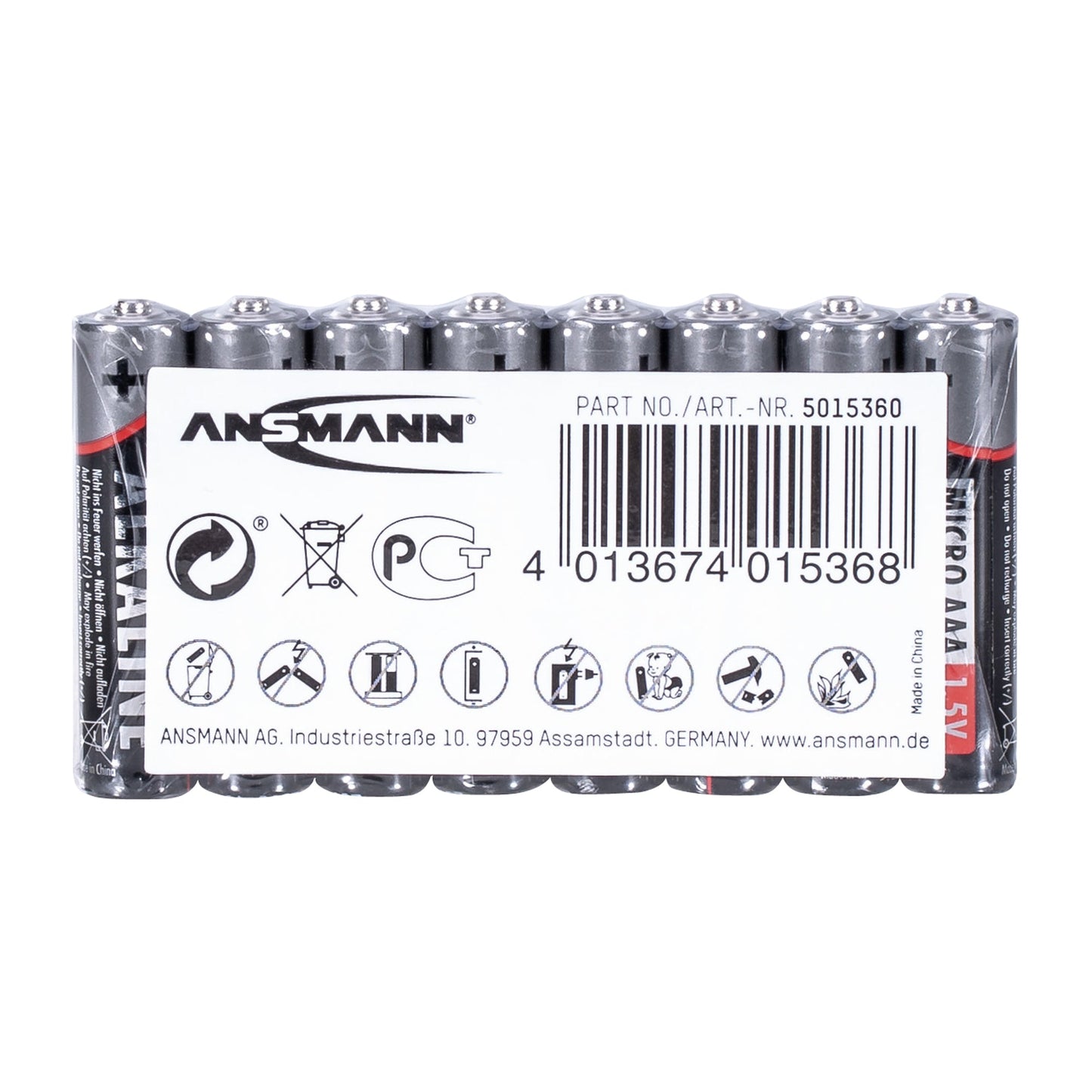 Piles Alcalines AAA 1.5 V Lot de 8