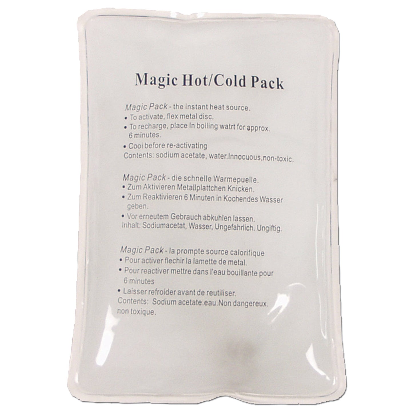 Coussin chauffant réutili transparent