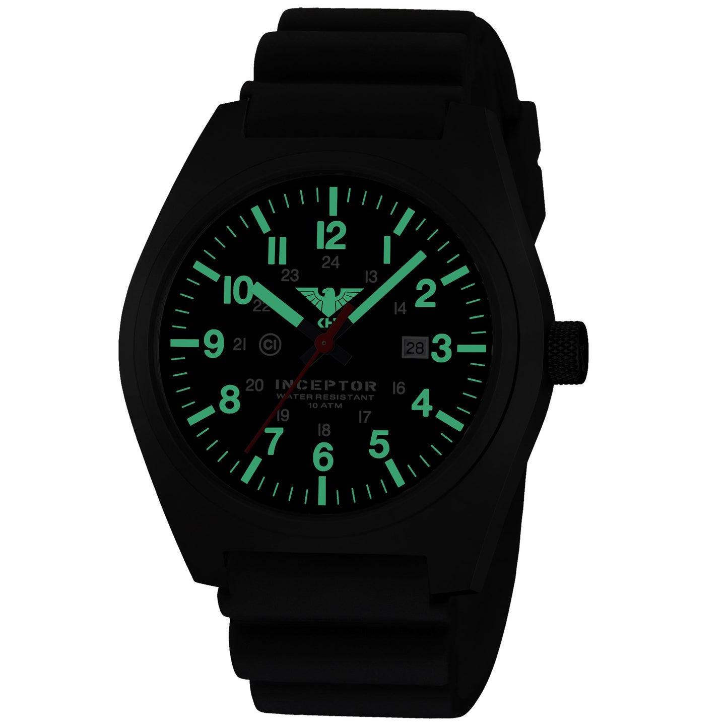 Montre Inceptor Black Steel Bracelet caoutchouc