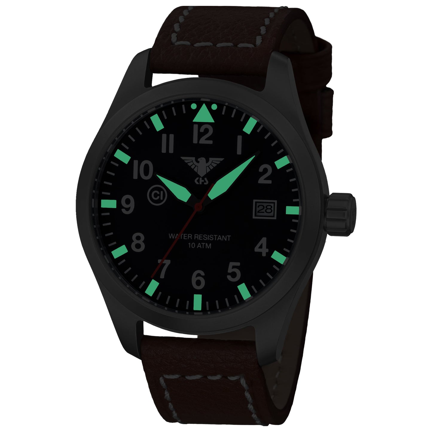 Montre Airleader Steel Bracelet en cuir de buffle brun