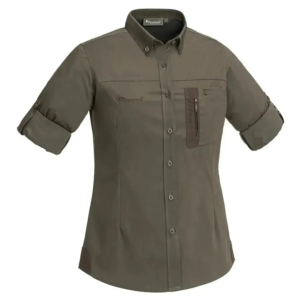 pinewood-hemd-tiveden-insectstop-olive-suede-brown-frauen-ansicht-2