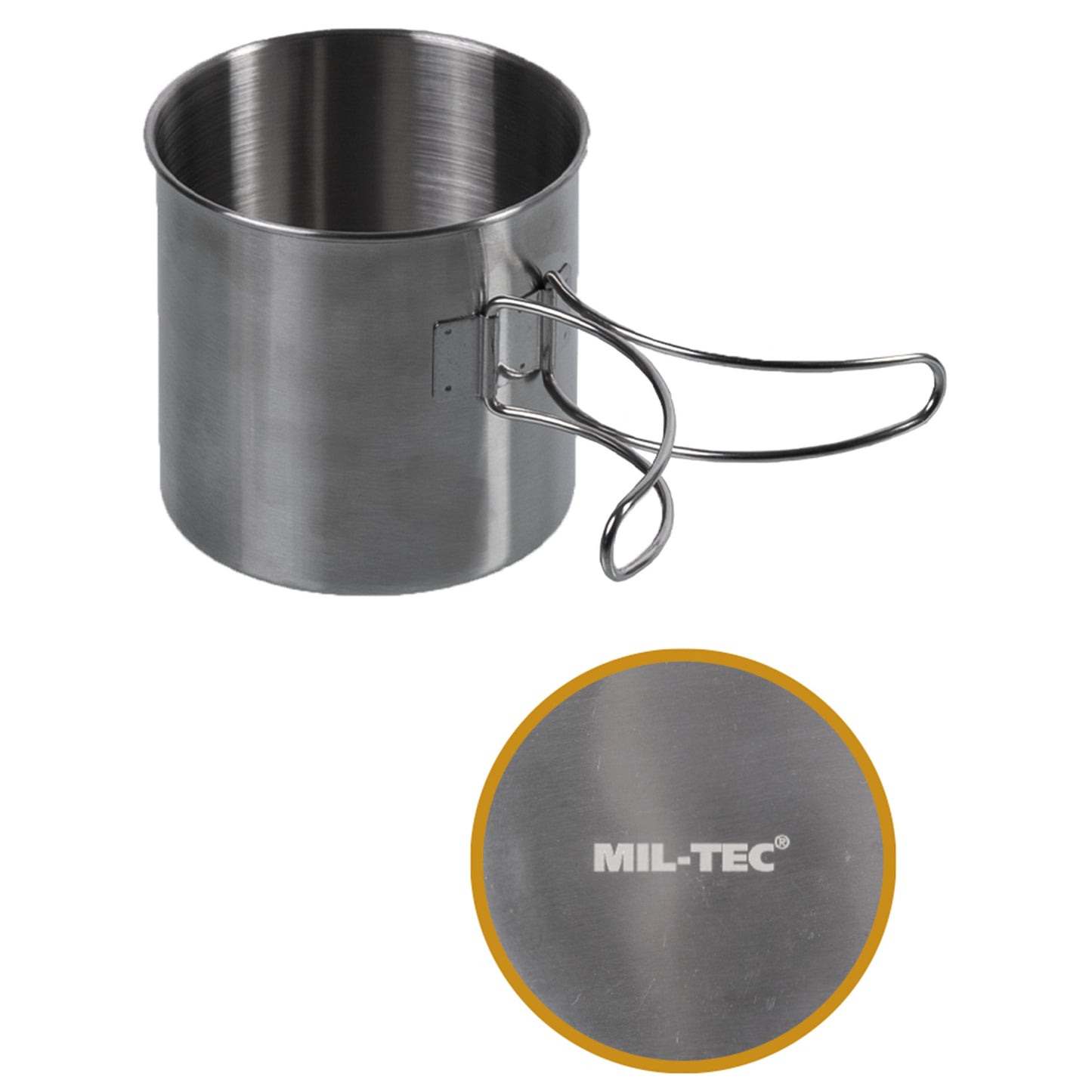 Tasse acier inoxydable poignée pliable 800 ml