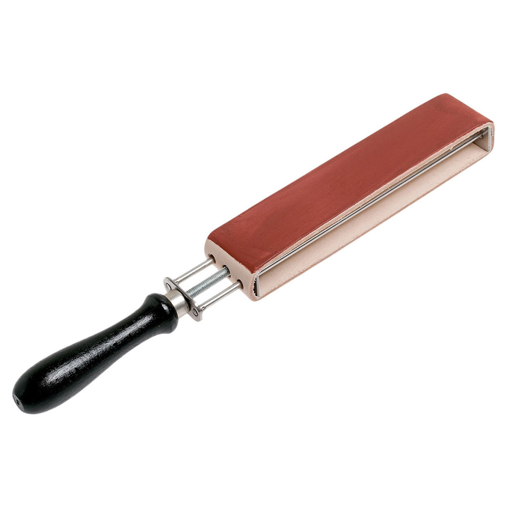 Cuir à rasoir avec tendeur brun