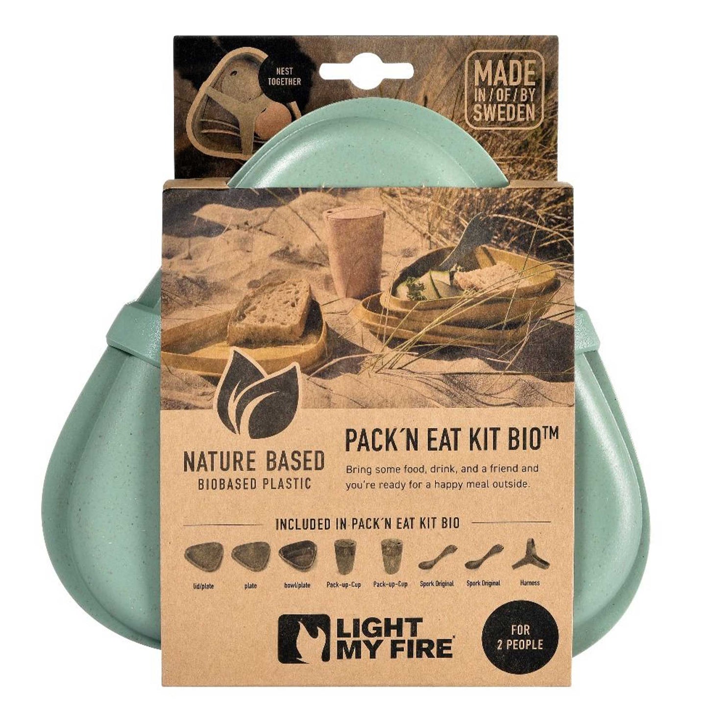 Vaisselle Pack'n Eat Kit sandygreen dustypin