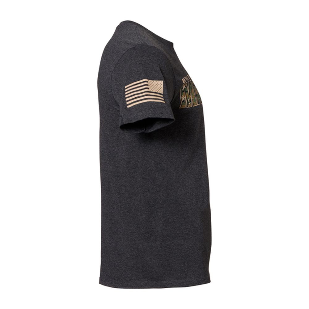 T-Shirt USMC Marpat Camo Text heather black