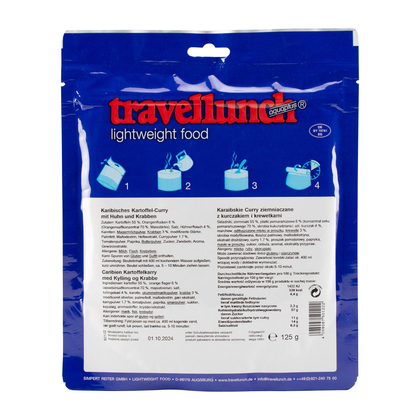 Curry de pommes de terre Caraïbe simple portion