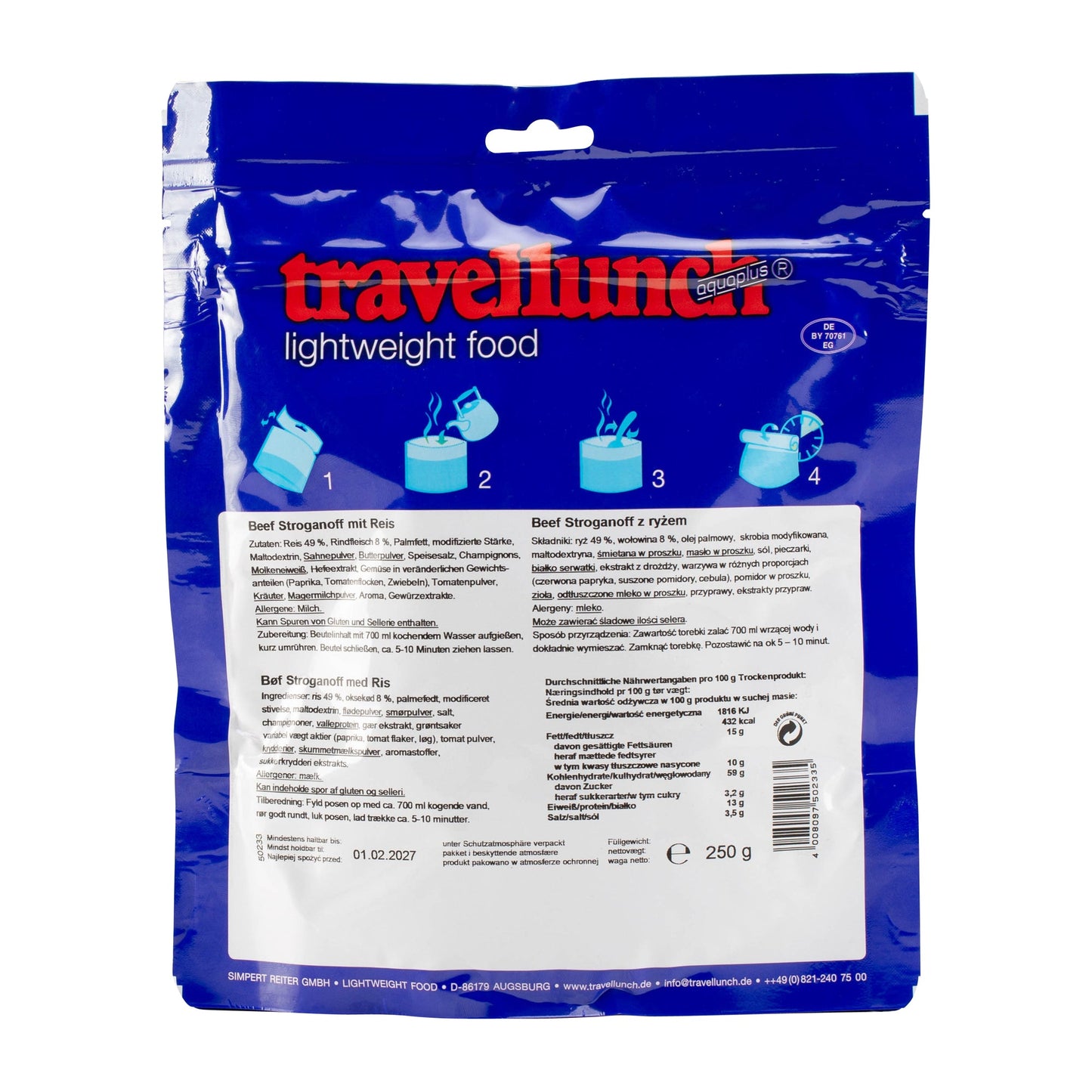 Bœuf Stroganoff au riz double portion