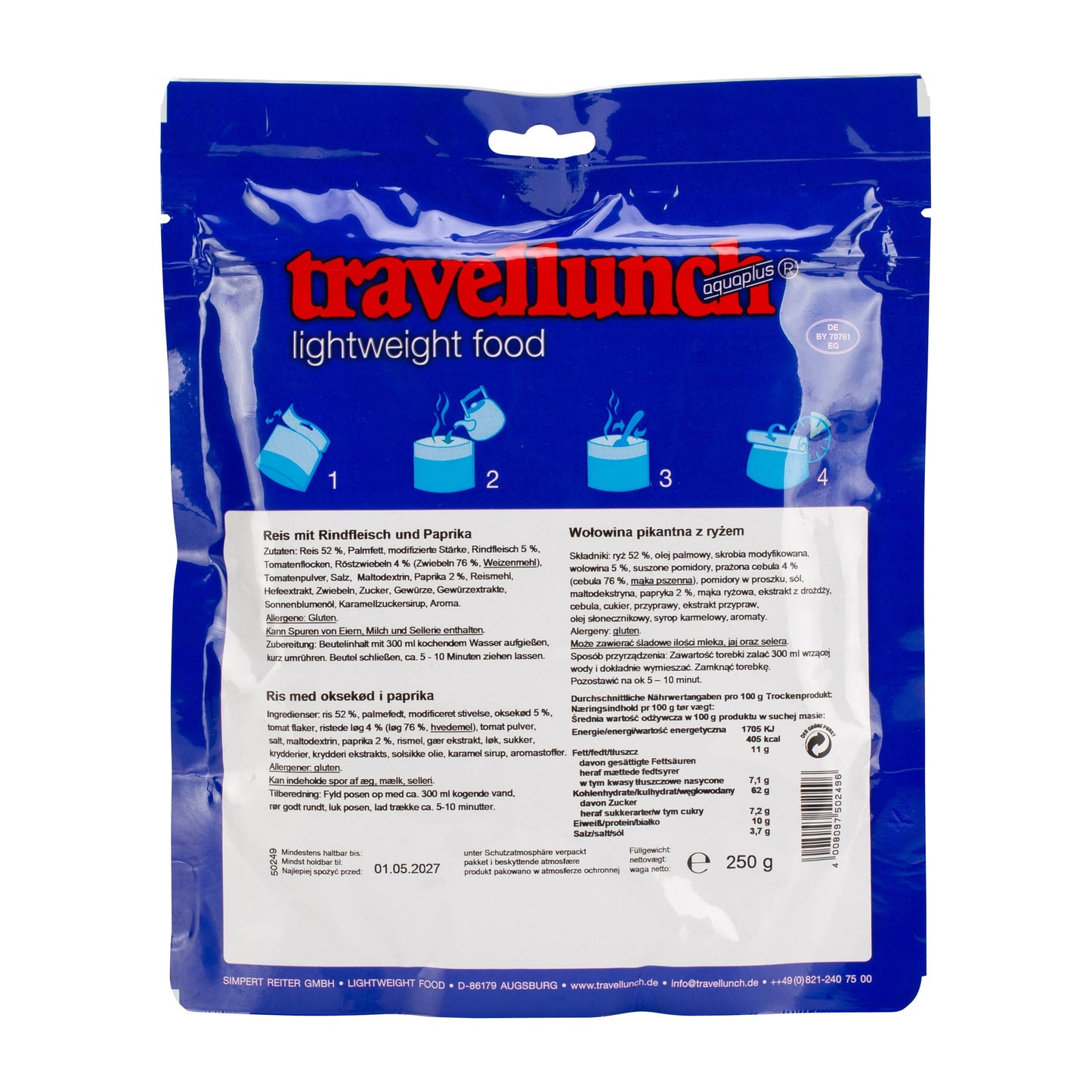 Bœuf au riz et paprika double portion