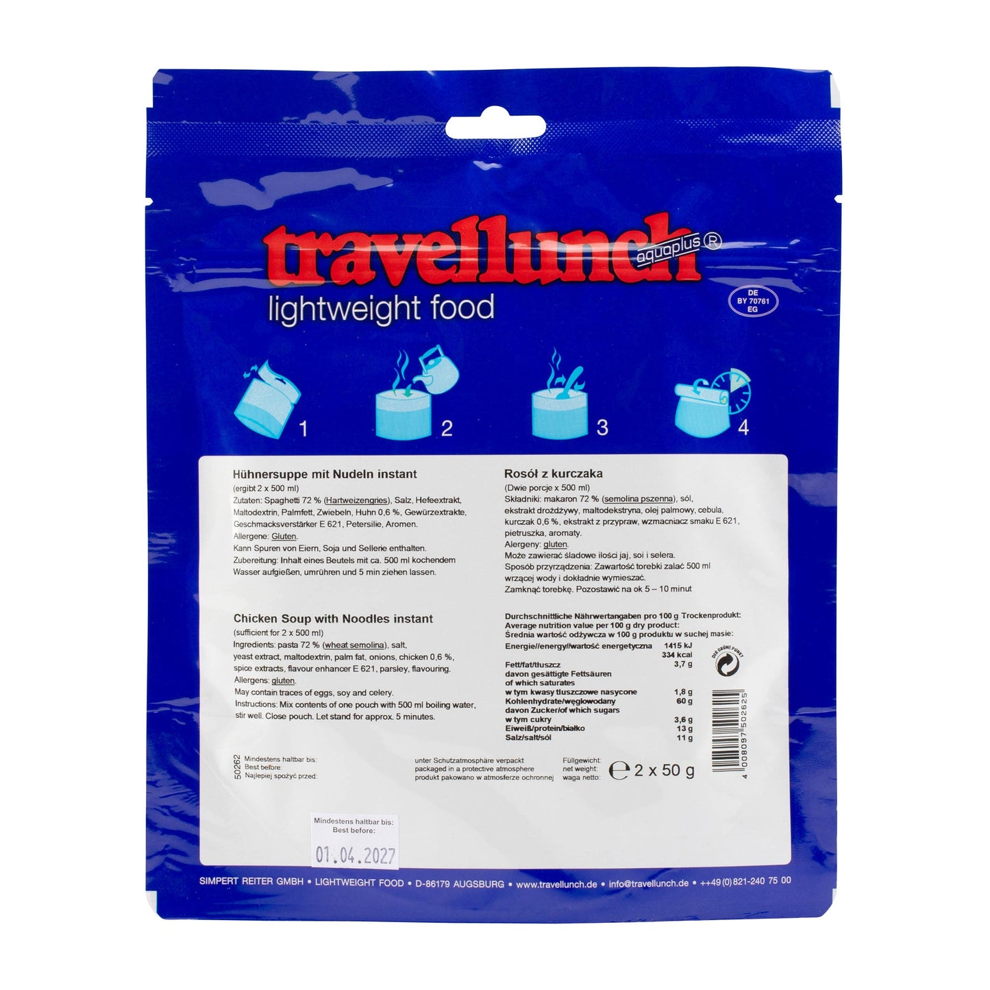 Soupe de poulet avec pâtes