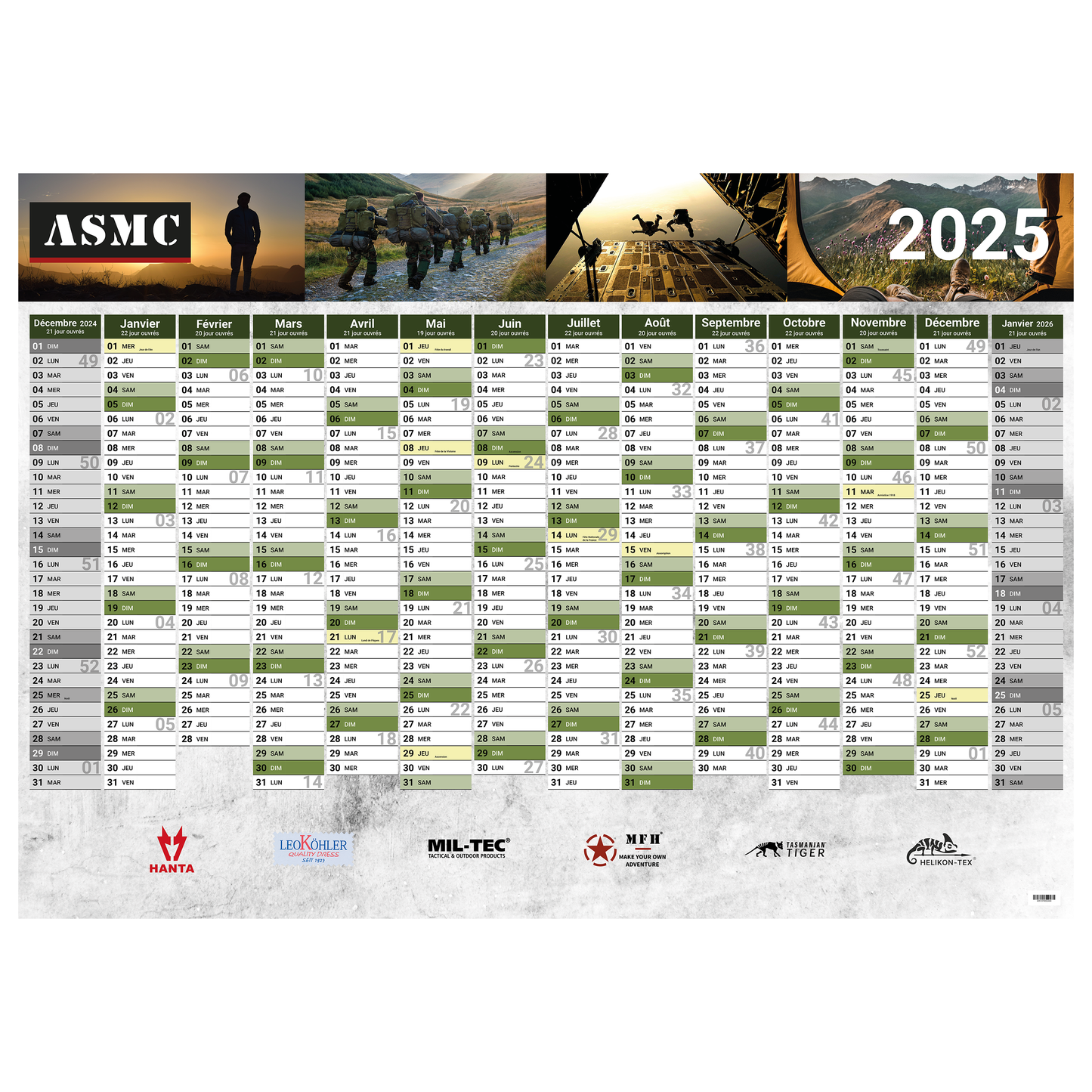 Calendrier mural A1 2025 (français)