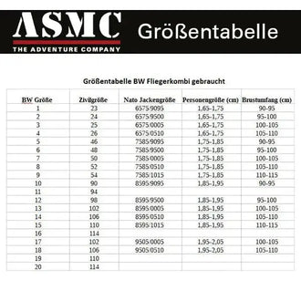 Combinaison de vol BW d’occasion