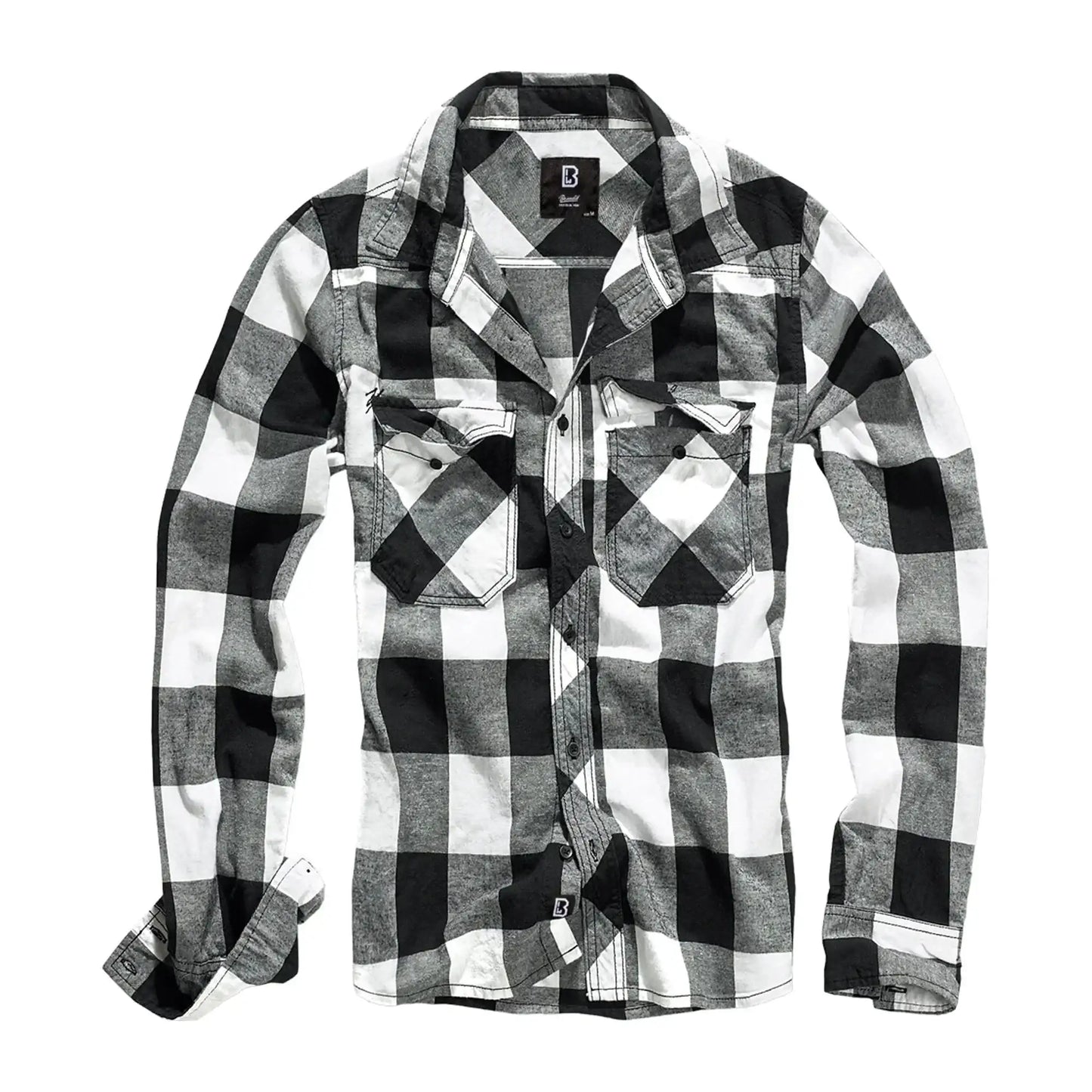brandit-hemd-check-shirt-schwarz-grau-ansicht-8