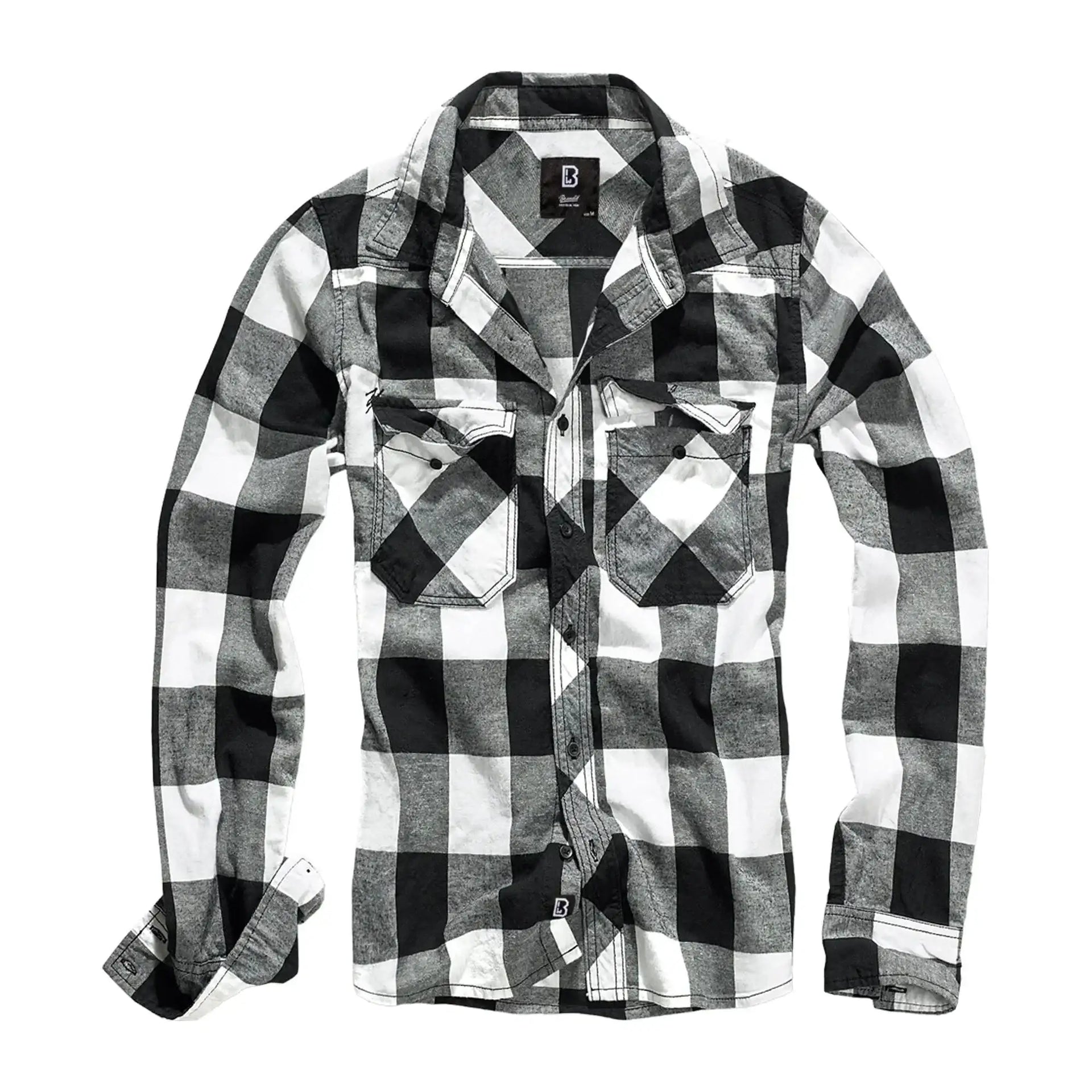 brandit-hemd-check-shirt-schwarz-grau-ansicht-8