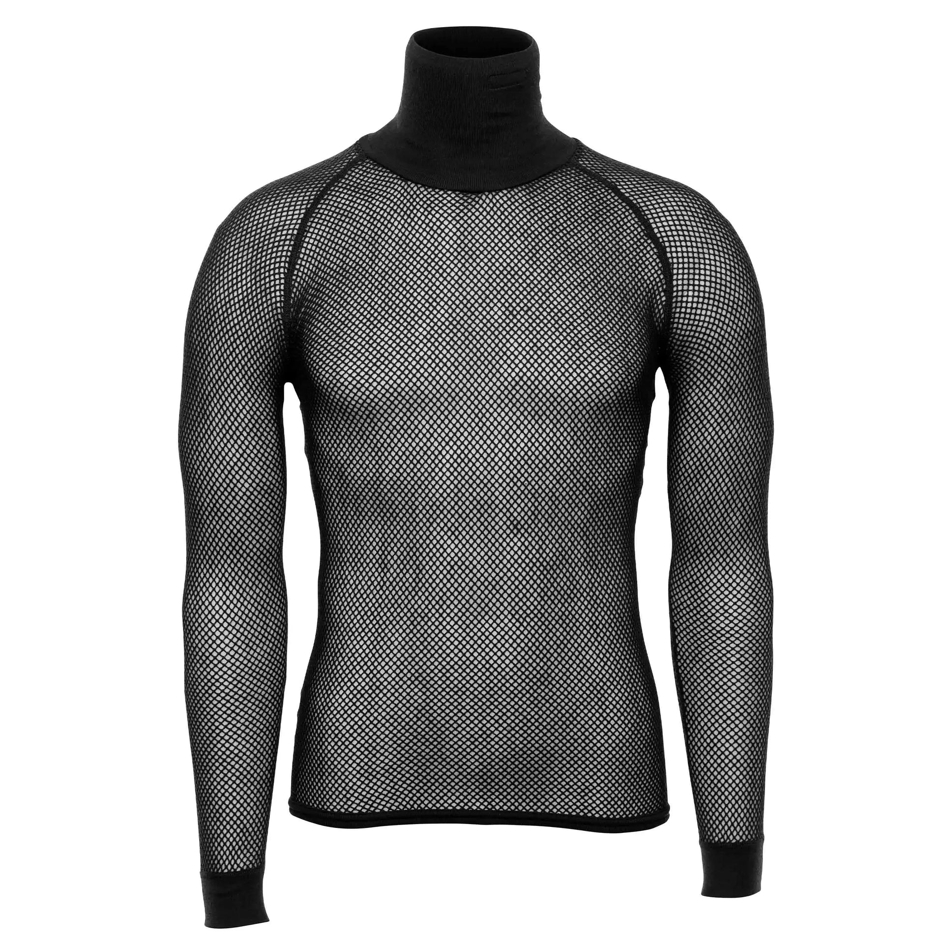brynje-shirt-super-thermo-polo-schwarz-ansicht-1