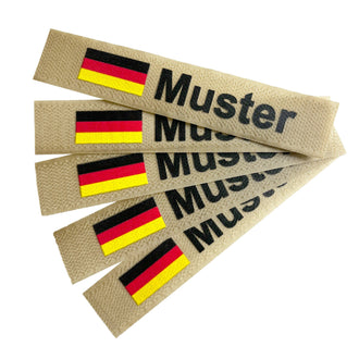 Bandeaux nominatifs, lot de 5 avec drapeau, kaki