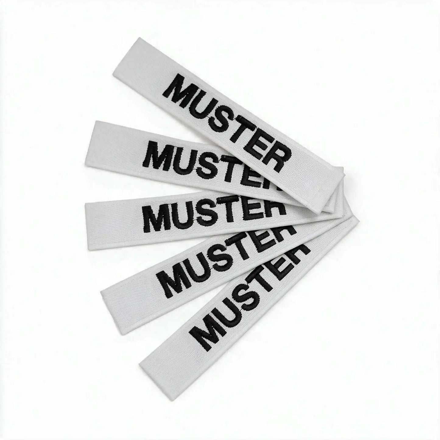 Bandes patronymiques lot de 5 gris brodé sur textile
