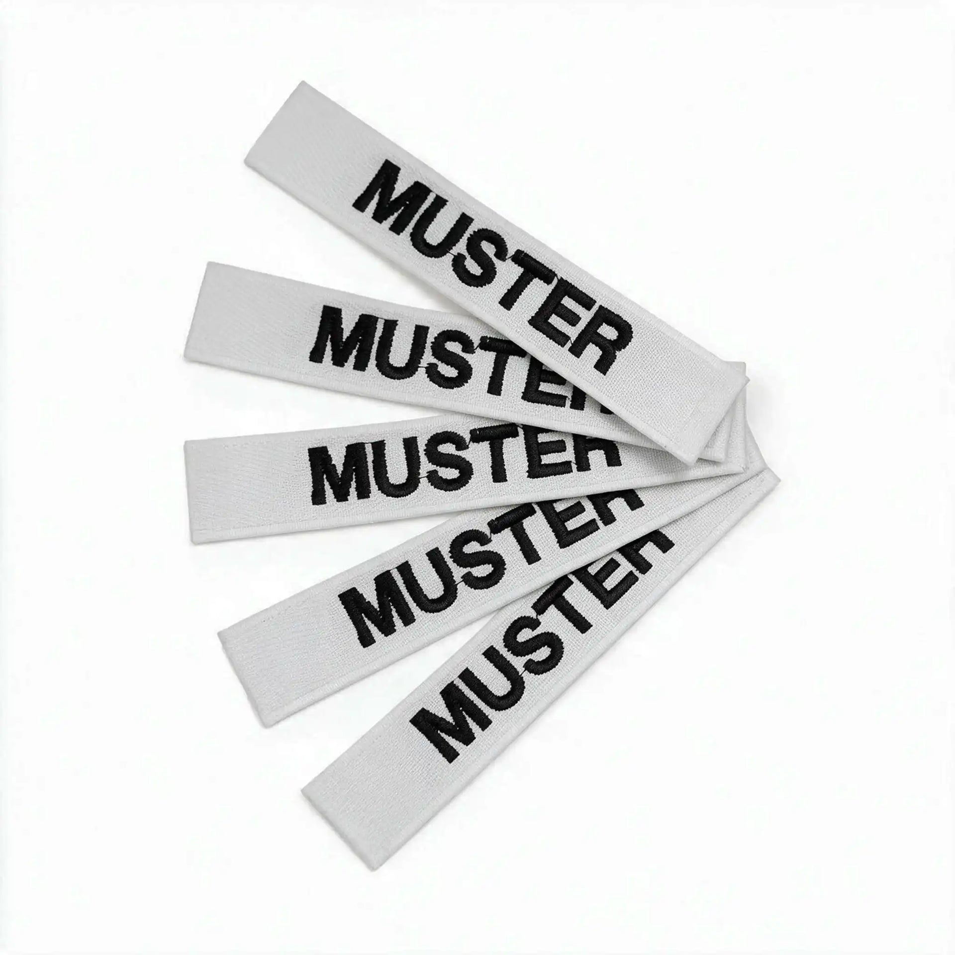 Bandes patronymiques lot de 5 gris brodé sur textile