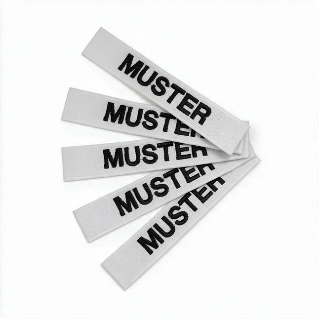 Bandes patronymiques lot de 5 gris brodé sur textile