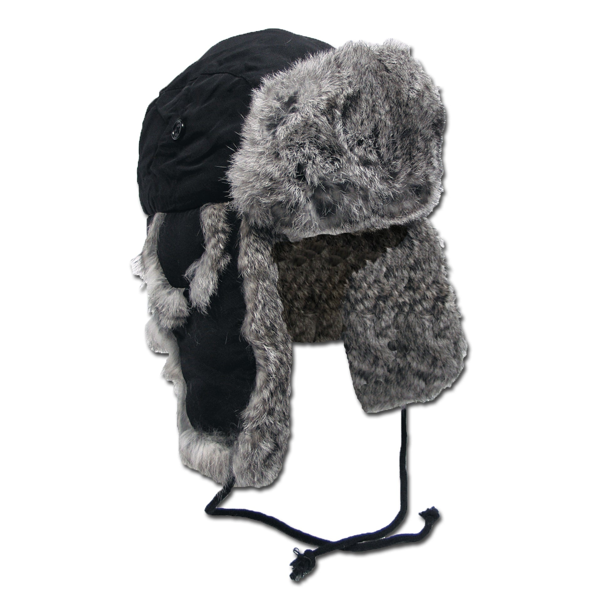Casquette d'hiver avec fourrure de lapin