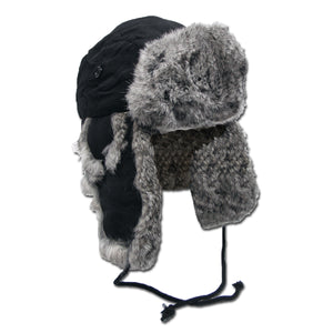 Casquette d'hiver avec fourrure de lapin