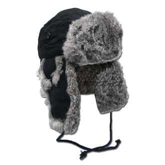 Casquette d'hiver avec fourrure de lapin