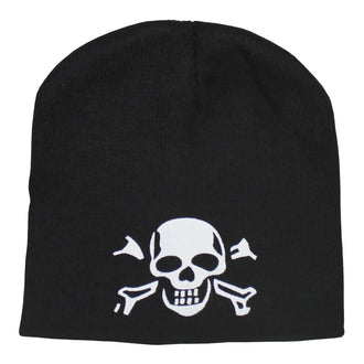 Bonnet tricoté beanie avec tête de mort noir