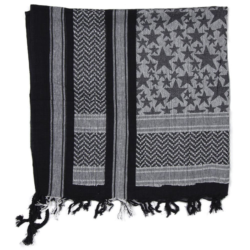 Shemagh Stars 110x110 cm  blanc