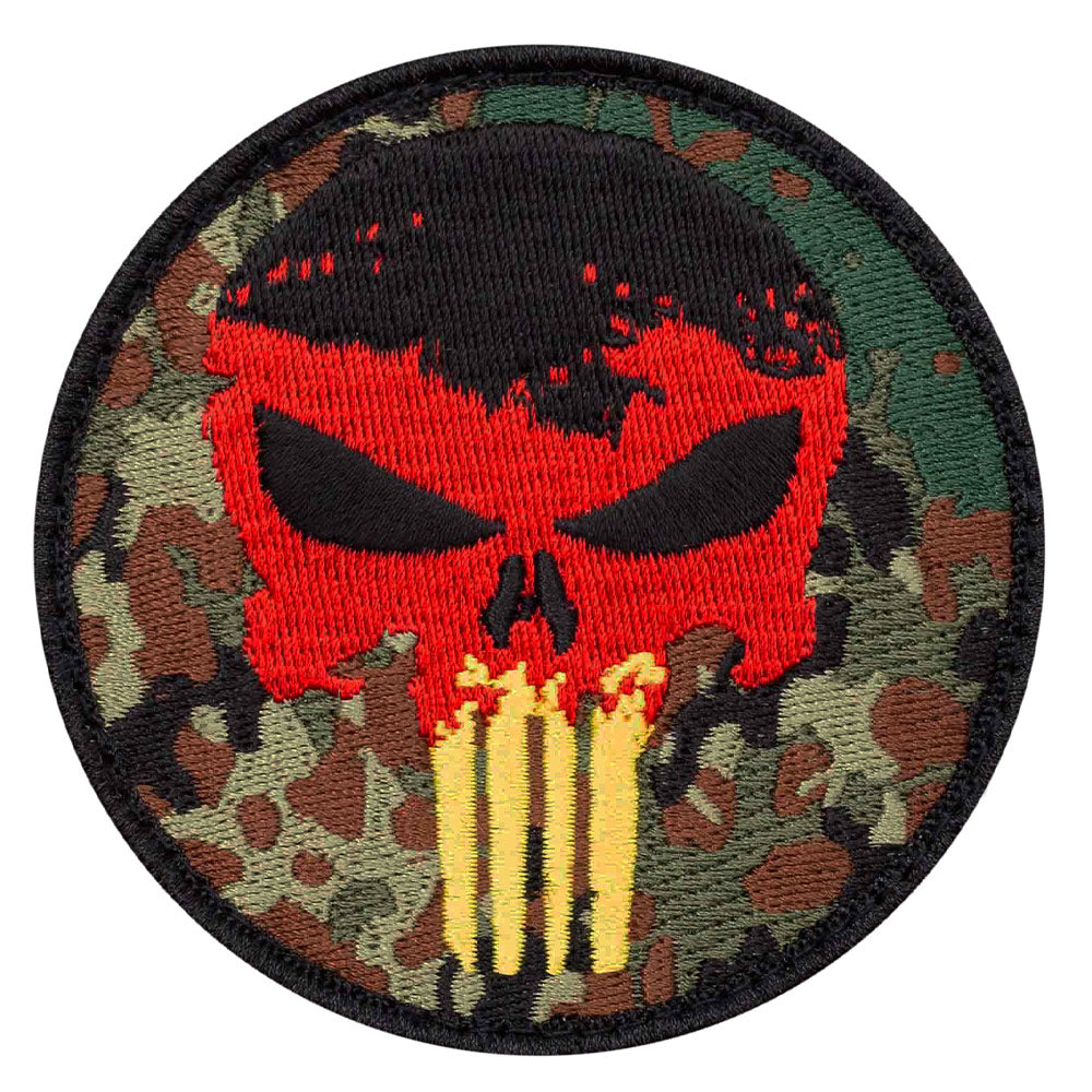 Patch Punisher Skull   rouge doré