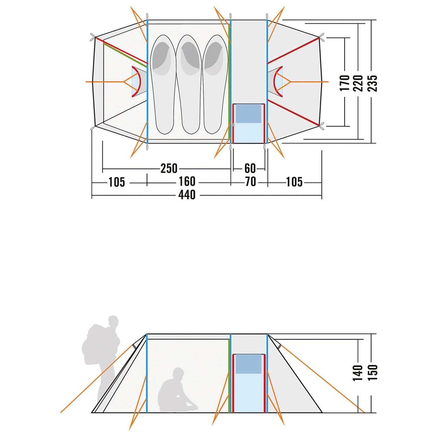 Tente tunnel Alaska 3 DLX light