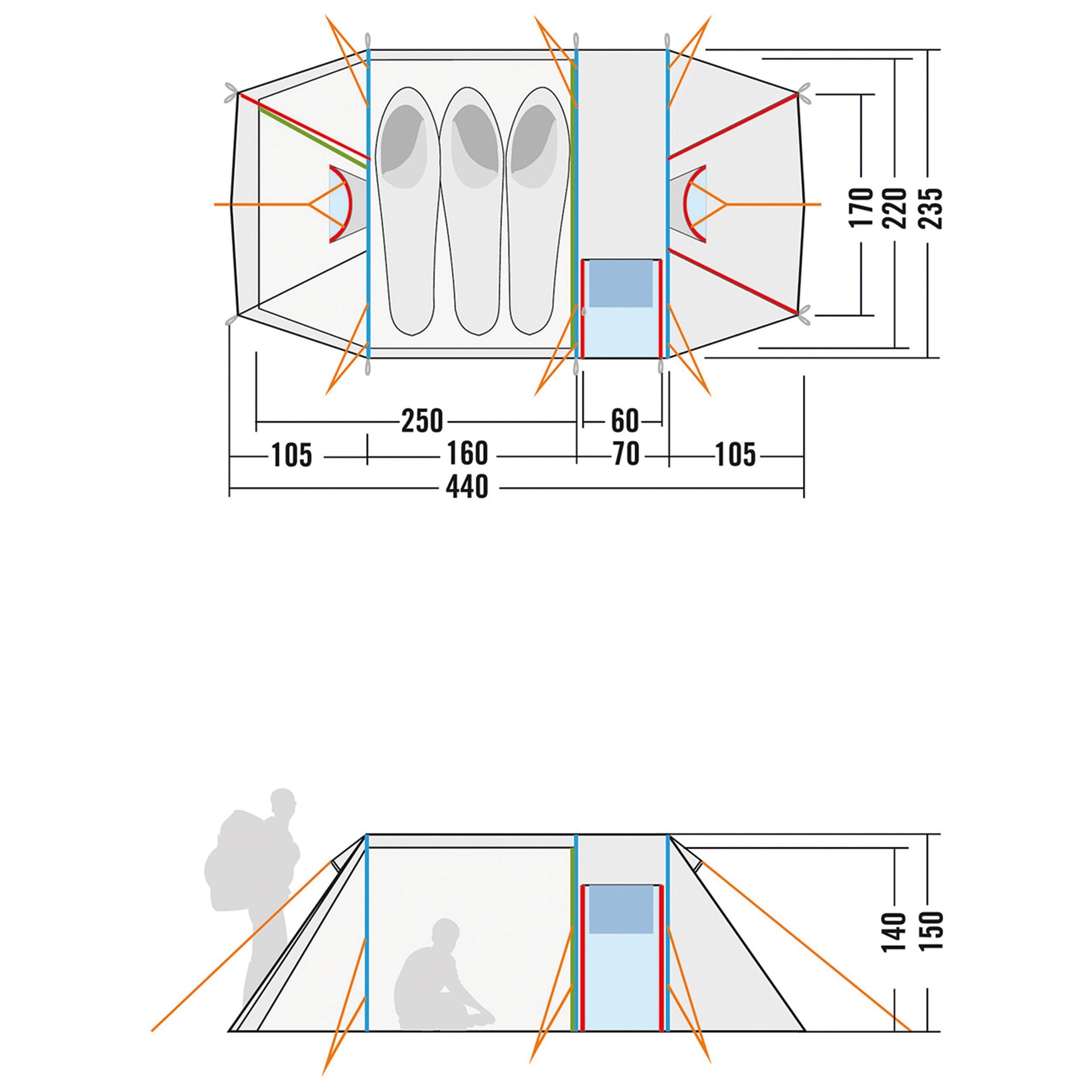 Tente tunnel Alaska 3 DLX light