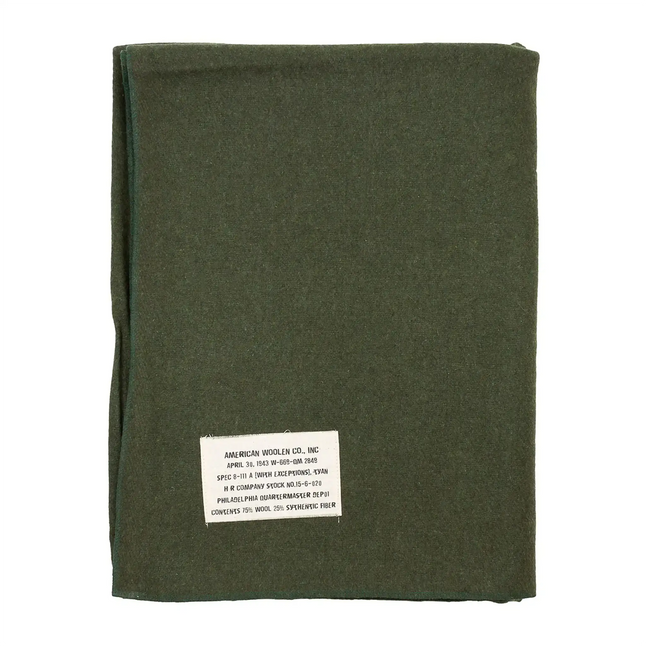 US Army Wolldecke US Decke 215 x 160 cm oliv neuwertig - ASMC