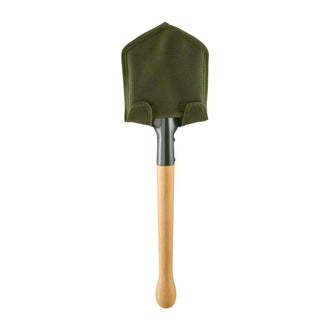 Pelle de campagne manche en bois avec housse