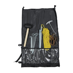 Kit de tente avec piquets marteau corde etc