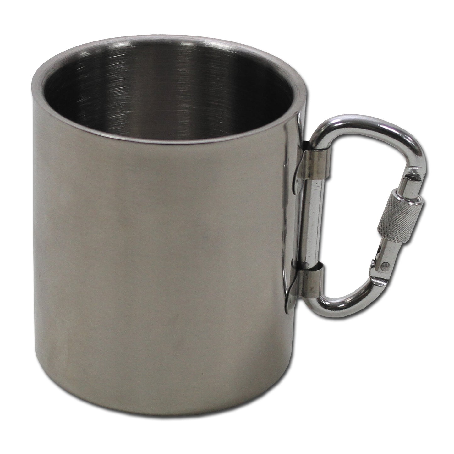 Tasse en acier inoxydable avec mousqueton 300 ml