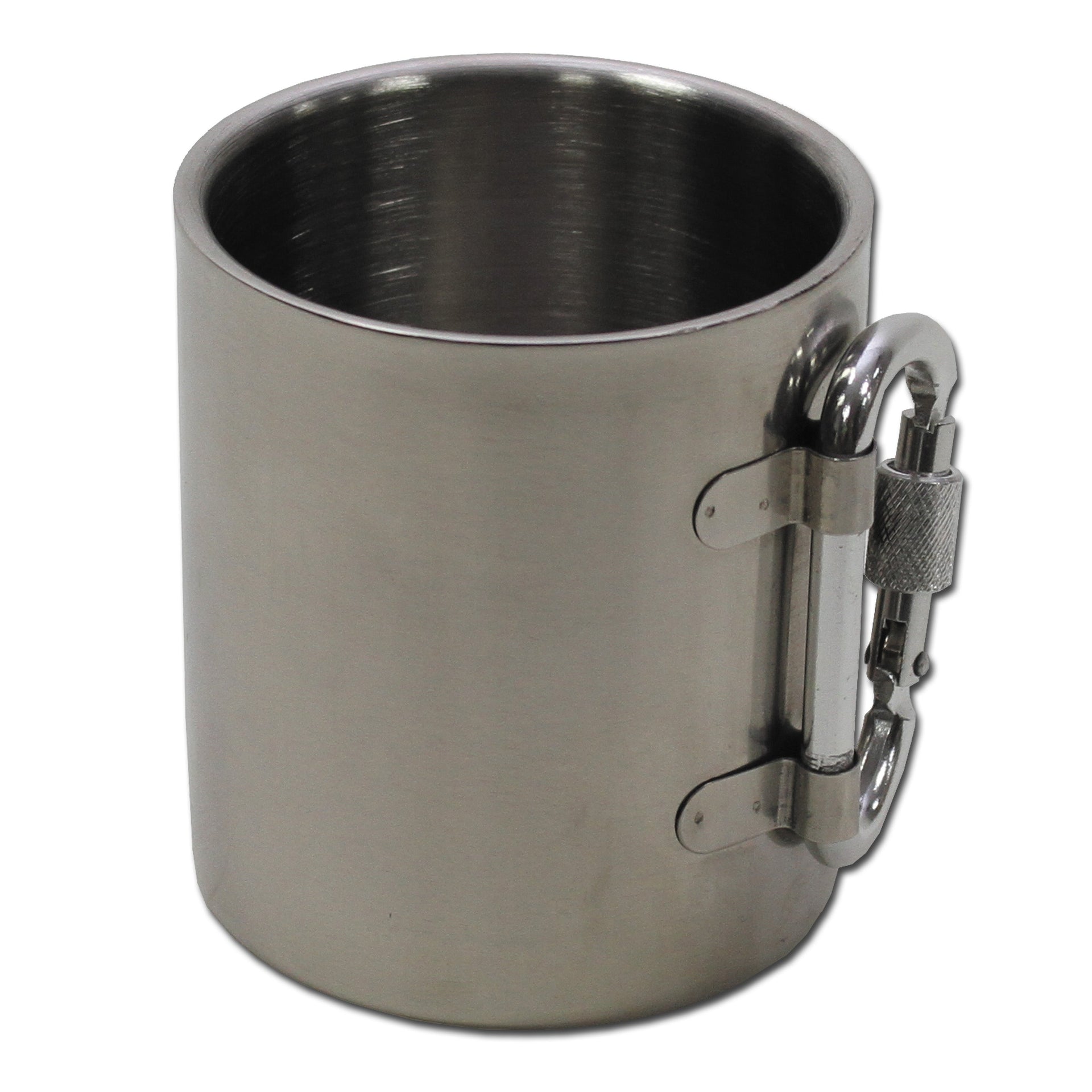 Tasse en acier inoxydable avec mousqueton 300 ml