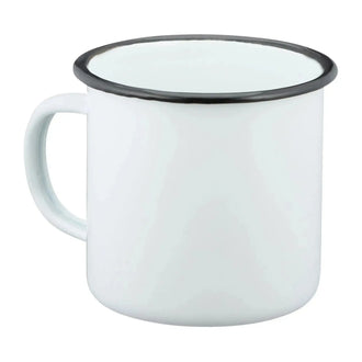 Tasse émaillée 300 ml blanc noir