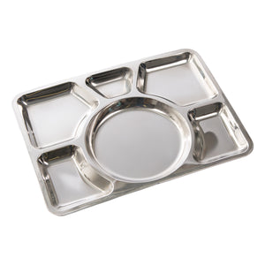 Plateau Repas Acier Inoxydable avec 6 Compartiments