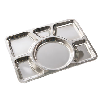 Plateau Repas Acier Inoxydable avec 6 Compartiments