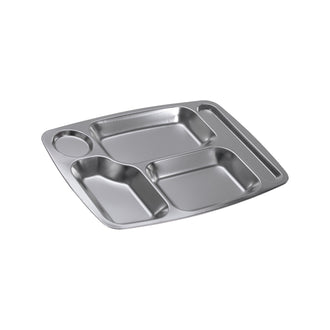 Plateau repas acier inoxydable 5 compartiments