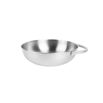 Assiette en acier inoxydable Camping avec poignée S