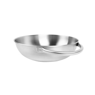 Assiette en acier inoxydable Camping avec poignée S