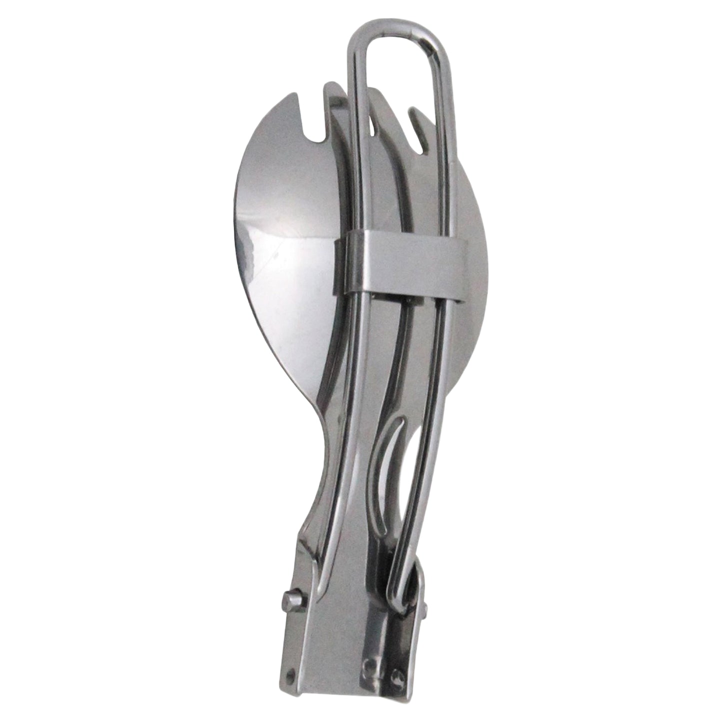 Cuillère-fourchette pliante acier inoxydable