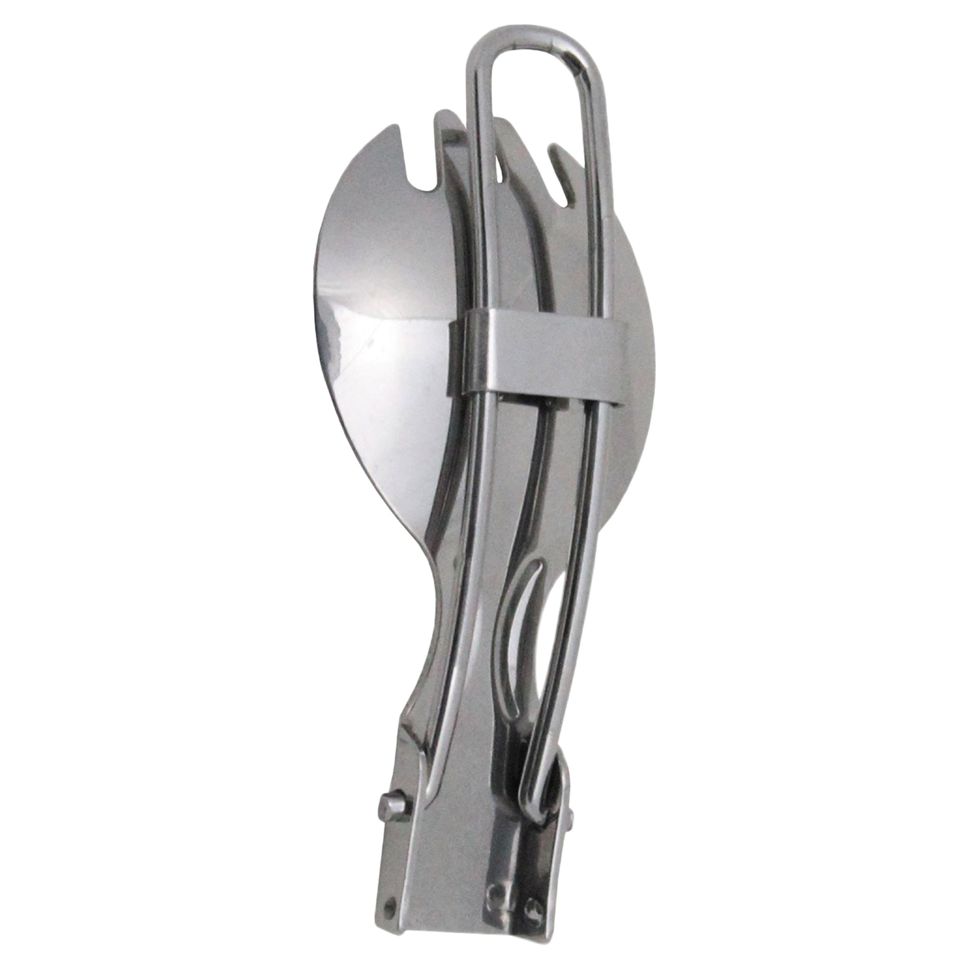 Cuillère-fourchette pliante acier inoxydable