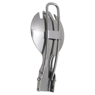 Cuillère-fourchette pliante acier inoxydable