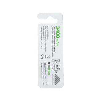 Batterie 18650 USB Li-Ion 3,6 V 3 400 mAh